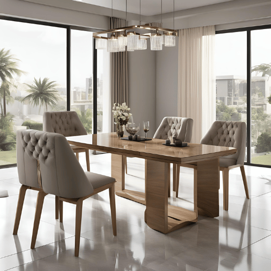 Modern 4 Seater Wooden Dining Table Sets UK Sale