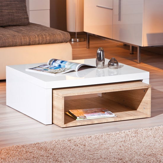 50100146 Zola - Small Oak Coffee Table With Shelf: Wise Solution For Any Interior