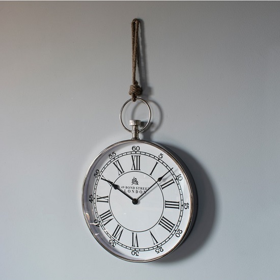 Spritz Wall Clock In Pocket Watch And Aluminium Finish