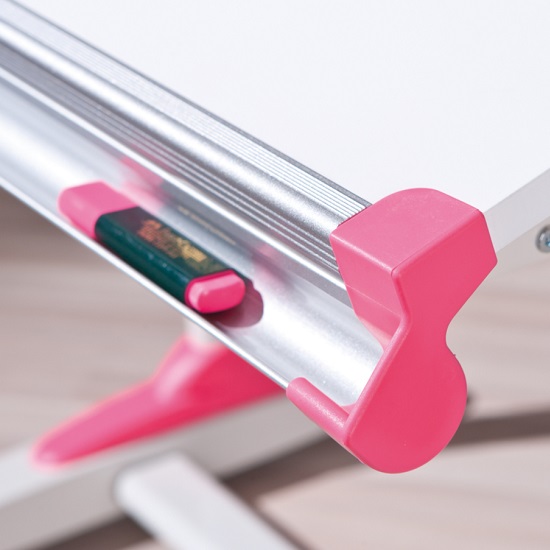 Dexter Children Computer Desk In White With Pink And Green Alter_2