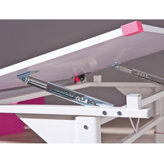 Dexter Children Computer Desk In White With Pink And Green Alter_5