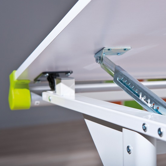 Dexter Children Computer Desk In White With Pink And Green Alter_12