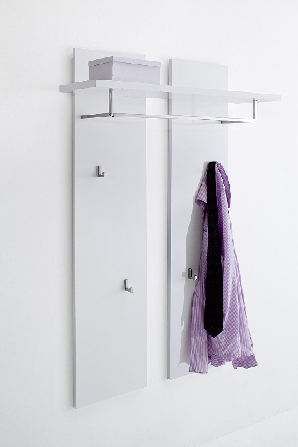 Odessa White Gloss Wall Mounted Coat Stand | Furniture in Fashion