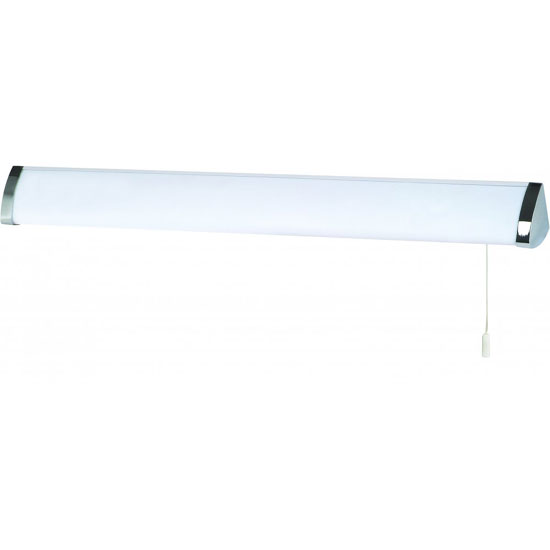 Bathroom 1 Lamp White Chrome Ring Flush Wall Bracket