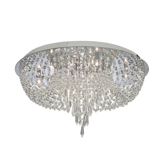 Photo of Bijoux 10 lamp chrome ceiling light with crystal trimmings