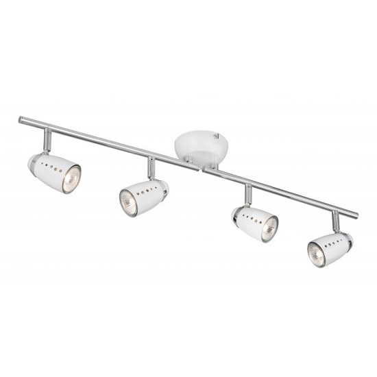 Read more about Pluto chrome bar spotlight with four adjustable white egg heads