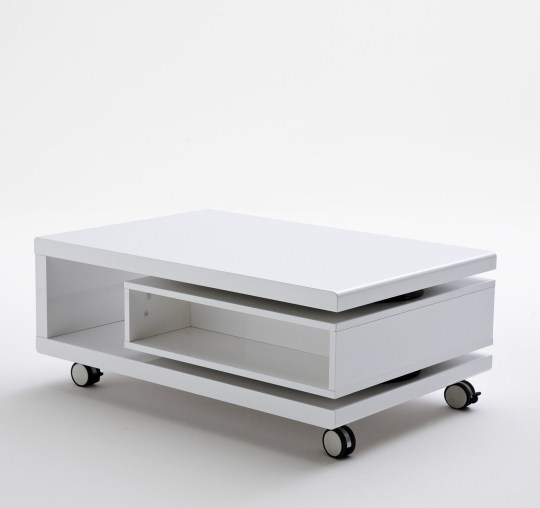 Read more about Angela coffee table high gloss white with pull out drawer