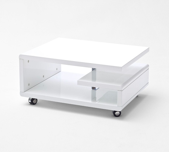 Kira Coffee Table High Gloss White With Wheels 20174 Kira Coffee Table High Gloss White With Wheels