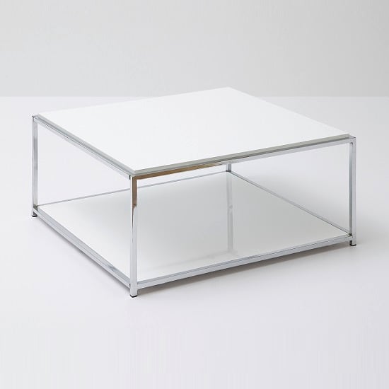 Isabel Coffee Table In White Gloss With Chrome And