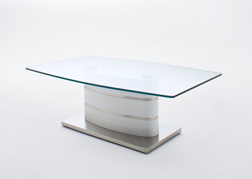 Ida Coffee Tables High Gloss White With Grey Pull Out Drawer