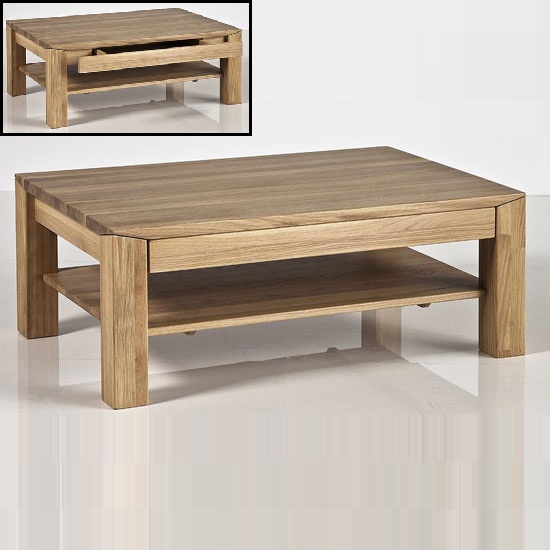 Messina Coffee Table In Bianco Oak With Undershelf And Messina Coffee Table In Bianco Oak With Undershelf And Drawer