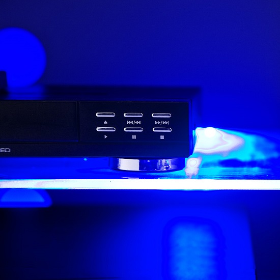 Sienna High Gloss TV Stand In White With Multi LED Lighting