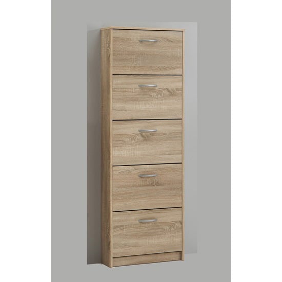 Read more about Atlanta shoe storage cabinet in oaktree with 5 drawer