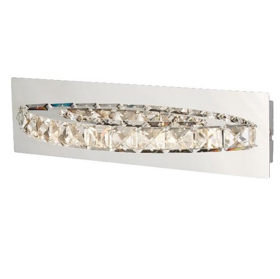 Chrome Curved Wall Bracket Led With Clear Crystal