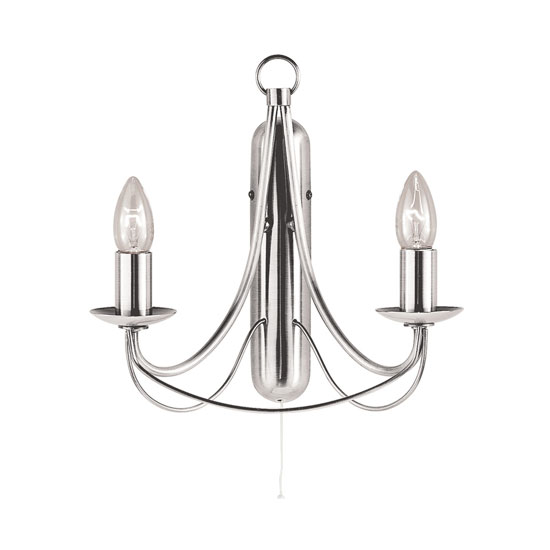 Read more about Maypole 2 light satin silver switched wall lamp