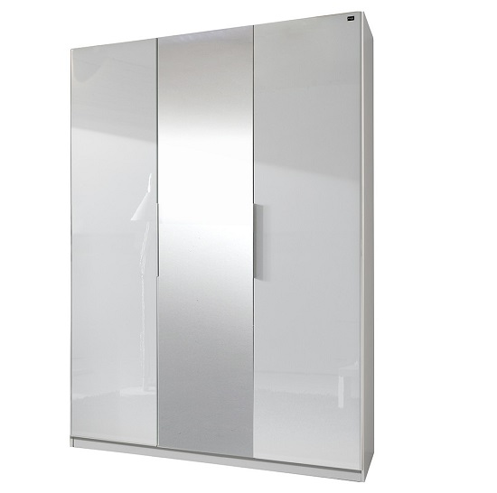 Read more about Add on d white gloss wardrobe with 2 doors 1 mirrors