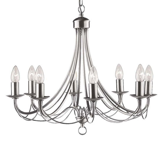 Photo of Nova satin silver 8 lamp ceiling light