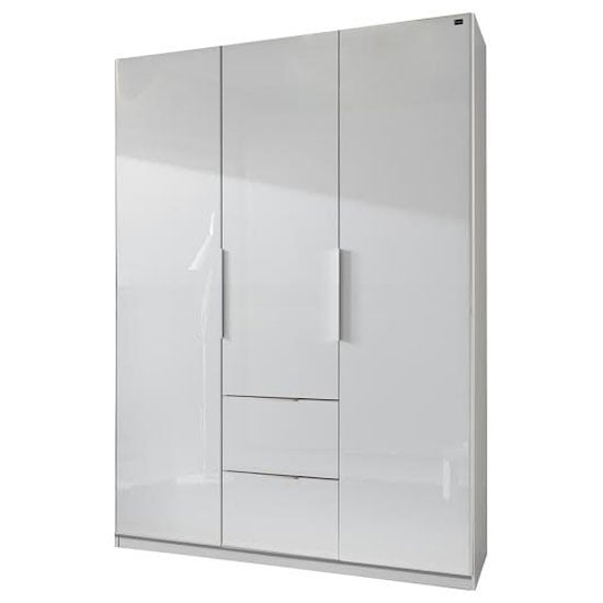 Add On D White Gloss Wardrobe With 3 Door 2 Drawer Furniture In