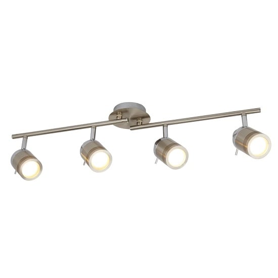 Photo of Striking four light satin silver bathroom spot split-bar