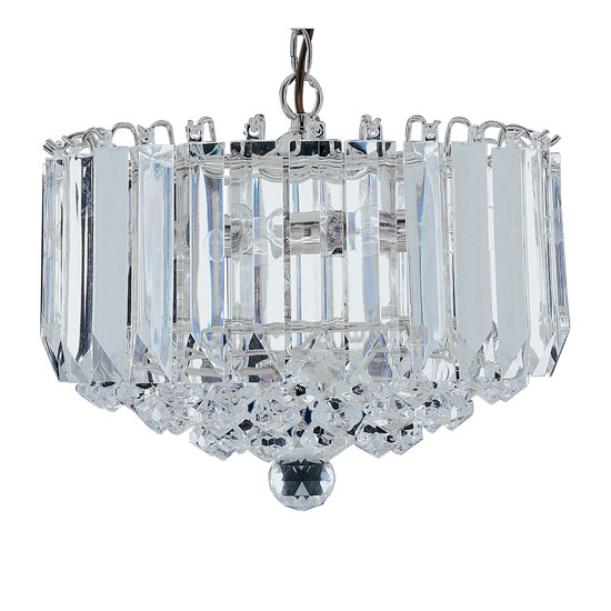 Sigma Chrome 4 Lamp Ceiling Light With Acrylic Prisms And Balls