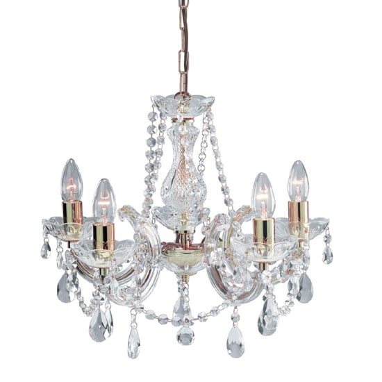 Read more about Marie therese chandelier ceiling 5 lights with octagonal droplet