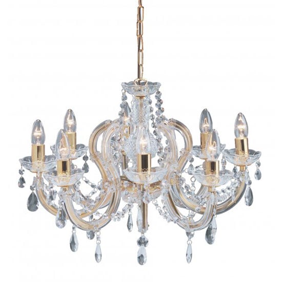 Read more about Marie therese 8 lamp ceiling light with octagonal droplets