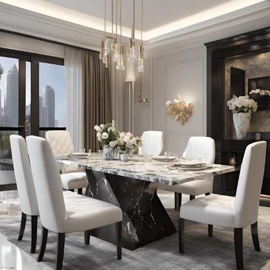 6 Seater Marble Dining Table Sets UK