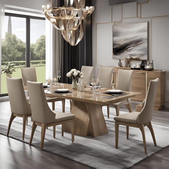 Modern 6 Seater Wooden Dining Table Sets UK Sale