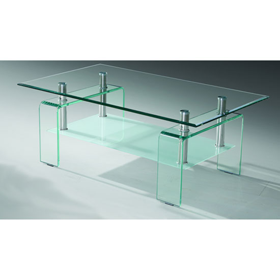 Palmer Glass Coffee Table With Frosted Undershelf 24493