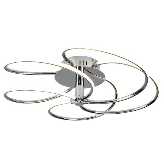 Read more about Bardot chrome design five led swirl ceiling flush lamp
