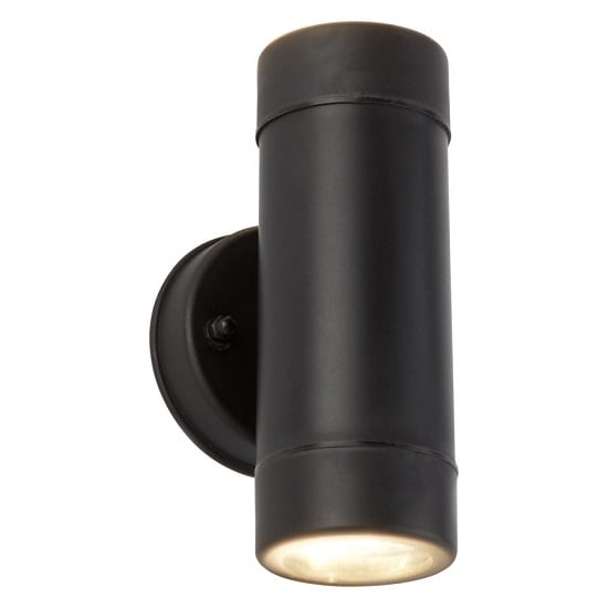 Photo of Outdoor black cylinder shape light with wall bracket