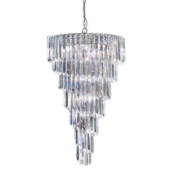 View Sigma 9 lamp chrome spiral ceiling light with acrylic prisms