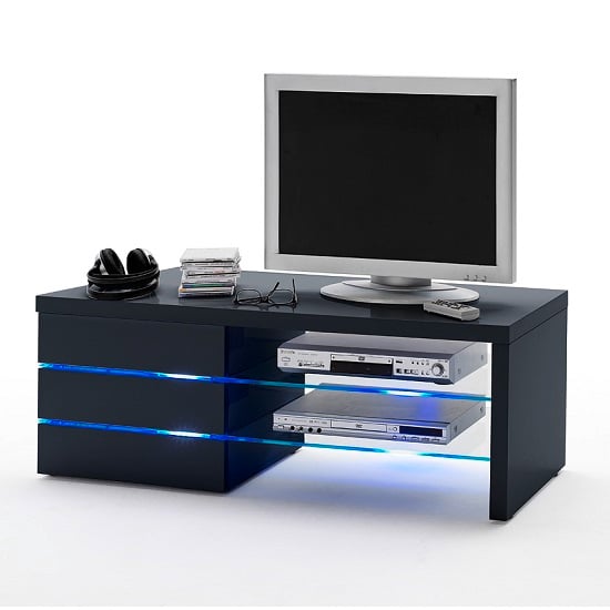 Sonia High Gloss TV Stand In Black With LED Light 8068 15 Sonia TV Stand MCA - Sonia High Gloss TV Stand In Black With LED Light