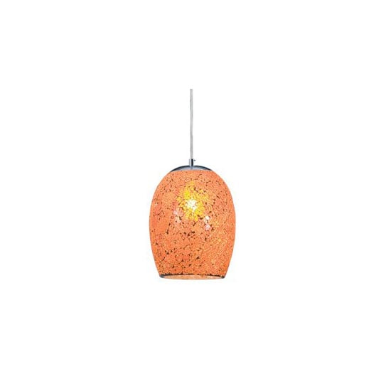 Photo of 1 light orange crackle glass pendant