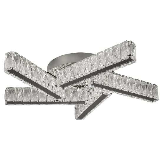 Read more about Clover chrome five led ceiling flush light with clear crystal