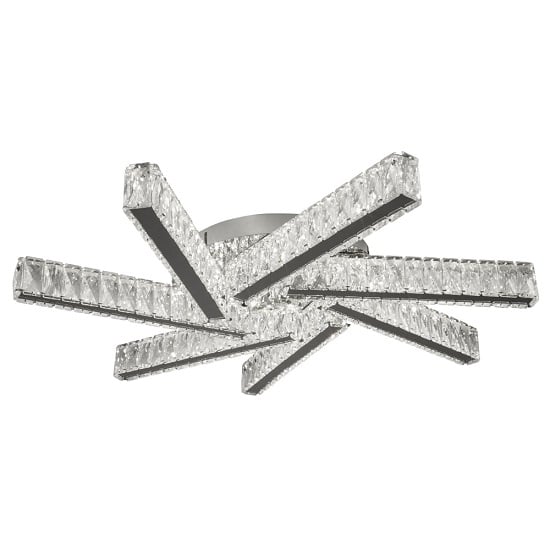 Read more about Clover chrome seven led ceiling flush light with clear crystal