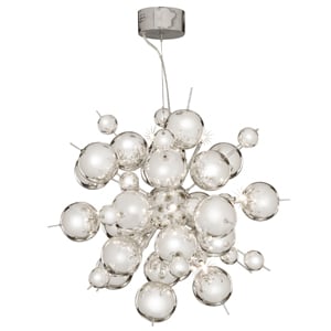 Read more about Molecule chrome 12 light pendant with chrome balls