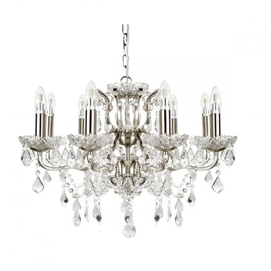 Product photograph of Beautiful Eight Light Chandelier In Clear Crystal Drops from Furniture in Fashion