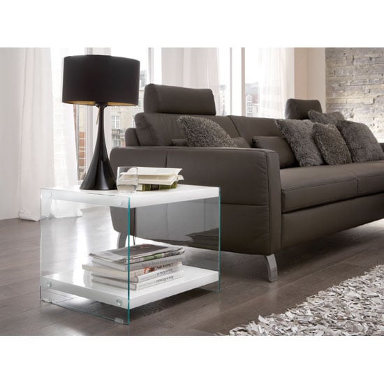 Olympic High Gloss Top Side Table With Gl Panels Olympic High Gloss Top Side Table With Gl Panels