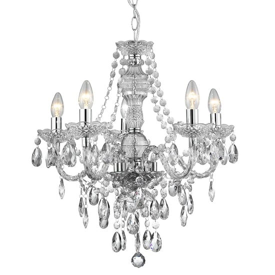 Read more about Marie therese 5 lamp clear finish chandelier ceiling light