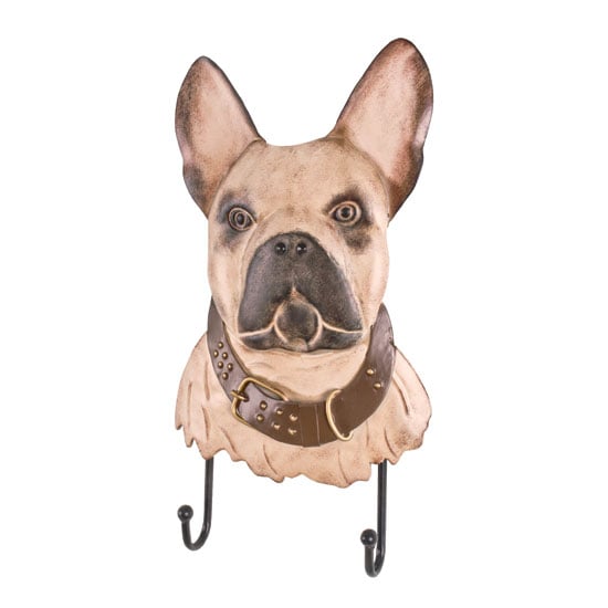 Bulldogge Wall Mounted Coat Rack In Metal With 2 Hooks