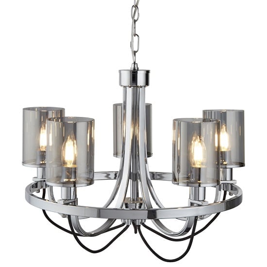 Product photograph of Catalina Chrome Ceiling Light With Smoked Glass Shades from Furniture in Fashion