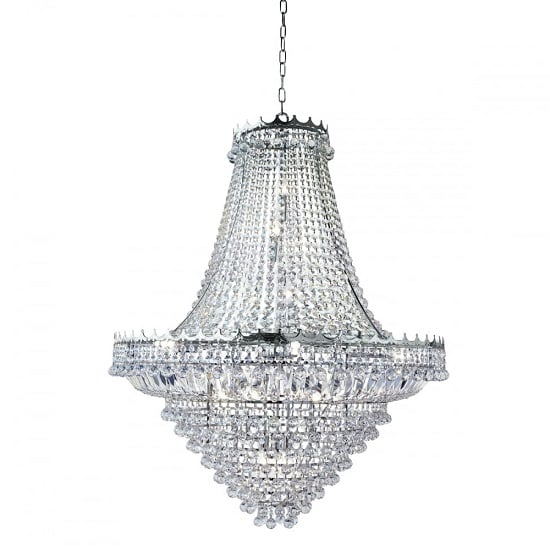 Photo of Versailles chrome 19 light chandelier trimmed with crystal