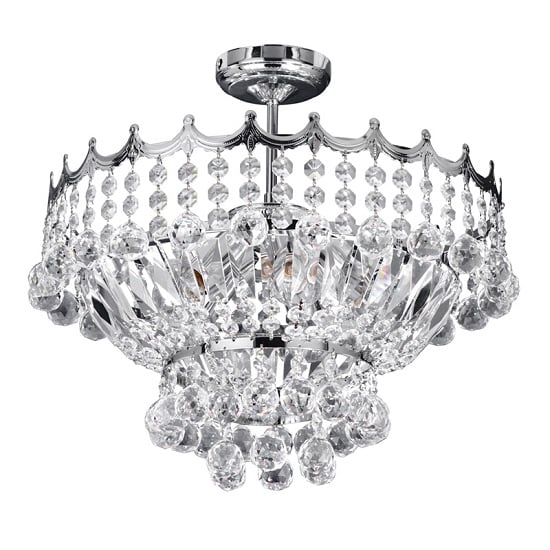 Read more about Versailles chrome five light fitting trimmed with crystal