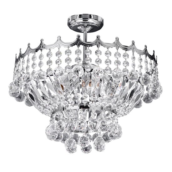 Product photograph of Versailles Chrome Five Light Fitting Trimmed With Crystal from Furniture in Fashion