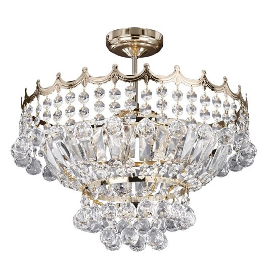 Product photograph of Versailles Gold Five Light Fitting Trimmed With Crystal from Furniture in Fashion