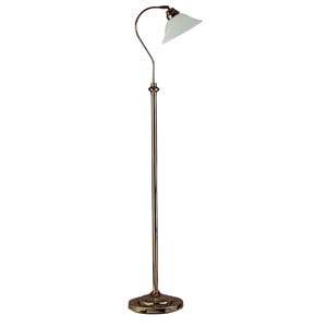 Product photograph of Adjustable Brass Finish Floor Lamp from Furniture in Fashion