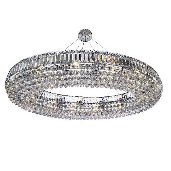 Vesvius Oval Ceiling In Chrome With Clear Coffins Trim And Ball