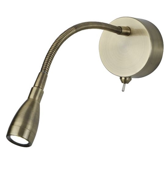 Led Antique Brass Flexi Wall Lamp And Reading Light