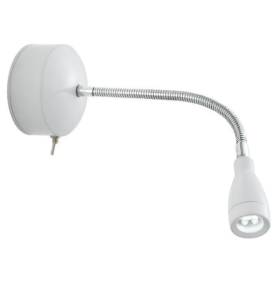 White Flexible Six Led Reading Light With Flexible Chrome Cable
